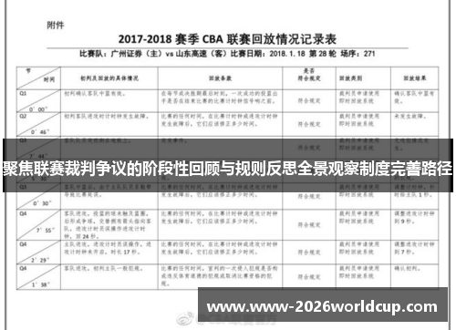 聚焦联赛裁判争议的阶段性回顾与规则反思全景观察制度完善路径 聚焦联赛裁判争议的阶段性回顾与规则反思全景观察制度完善路径